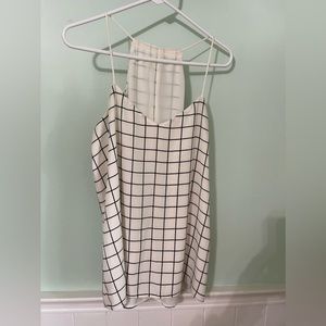 Express Reversible Tank Top - Black/White Check & White